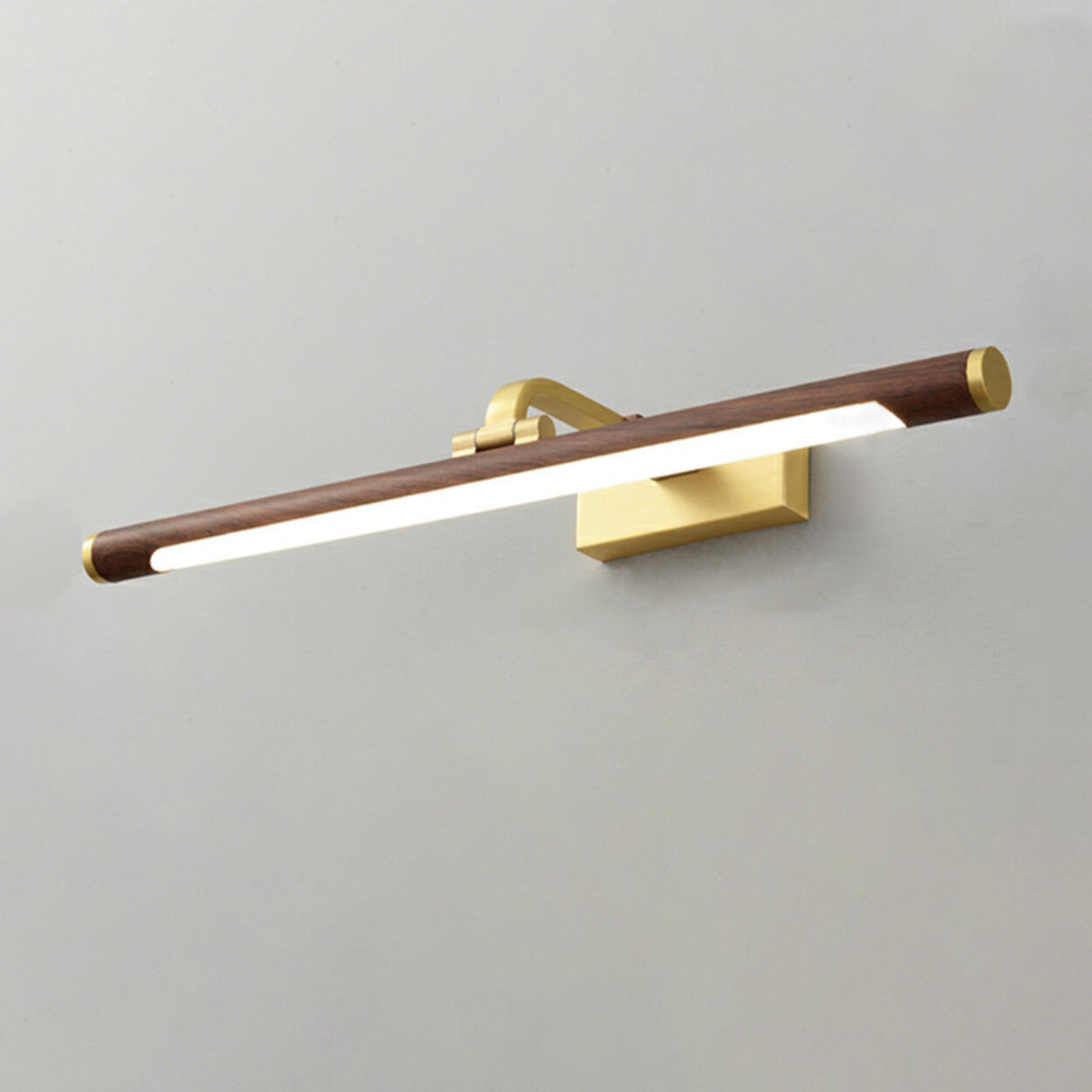 Simple Brass Linear Adjustable Vanity Mirror Light Image - 2