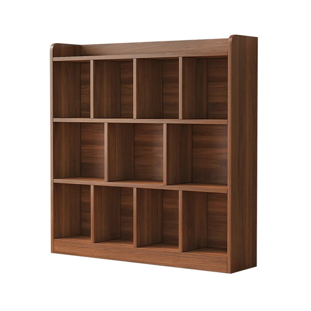 Simple Brown Horizontal Wood Organizing Short Bookcase Image - 9