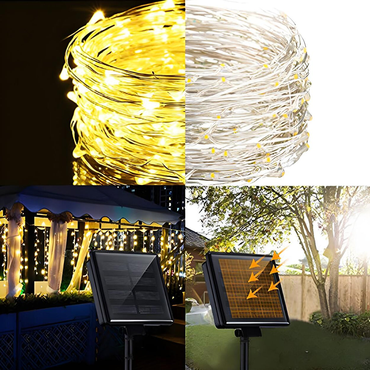 Simple Christmas Solar-Powered Fairy String Lights Image - 16