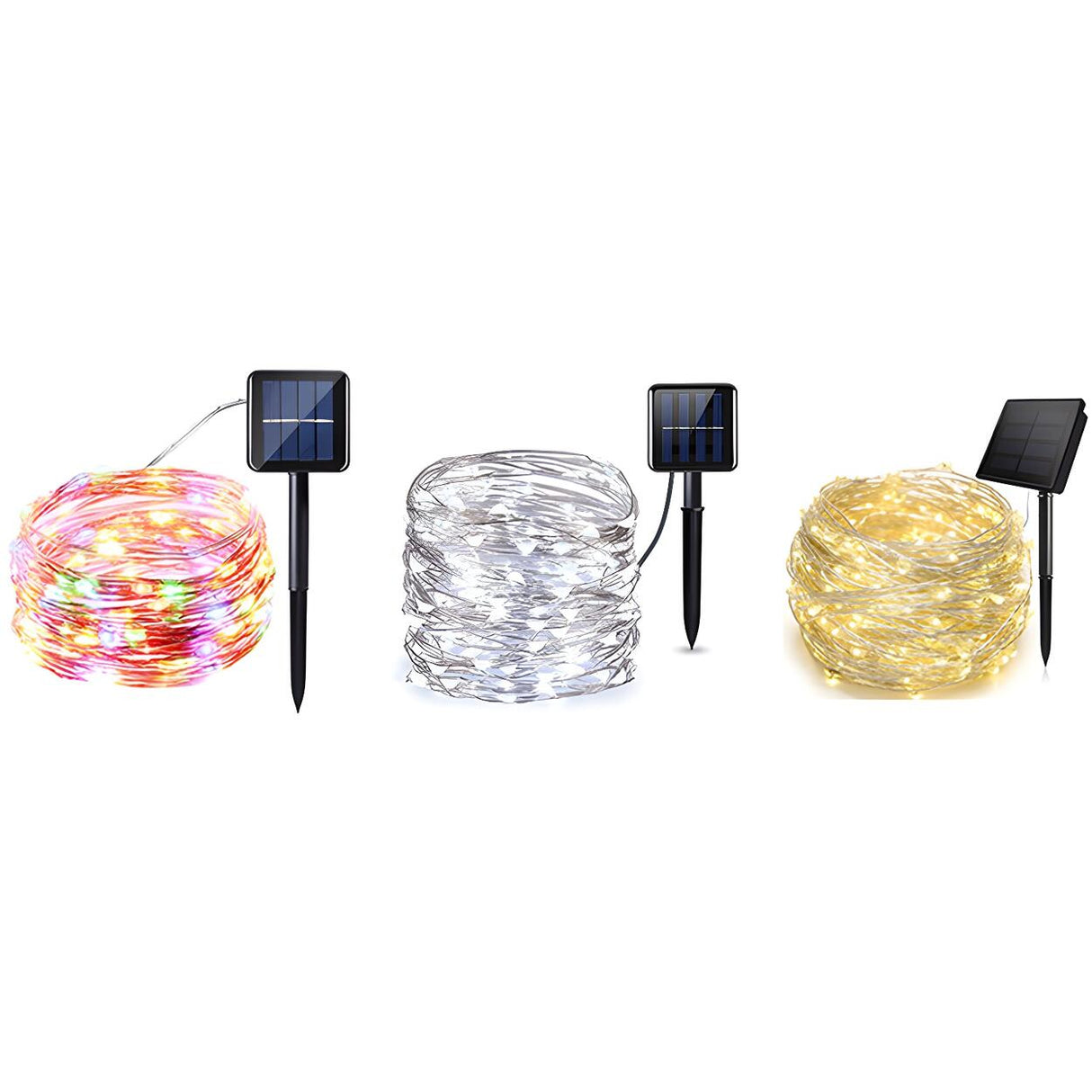 Simple Christmas Solar-Powered Fairy String Lights Image - 8