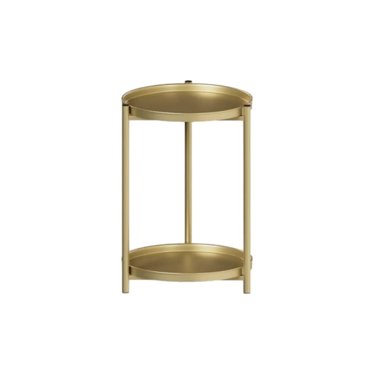 Simple Circular 2 Tiers Metal Plant Stand Indoor White Image - 10