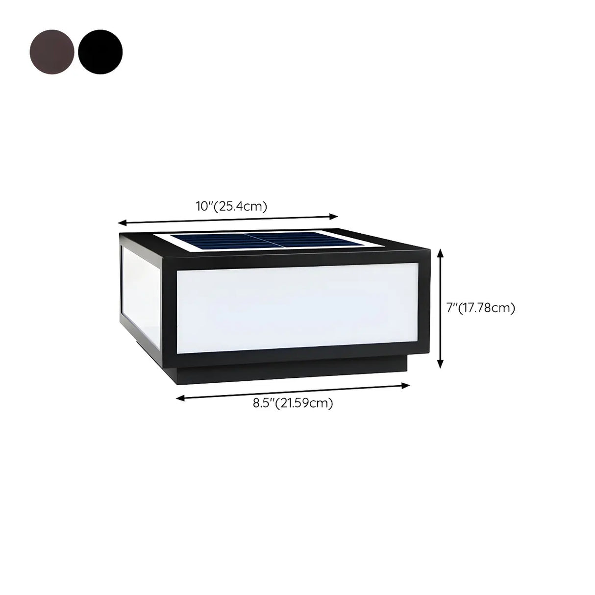Simple Classic Solar Cube Outdoor Table Lamp Black