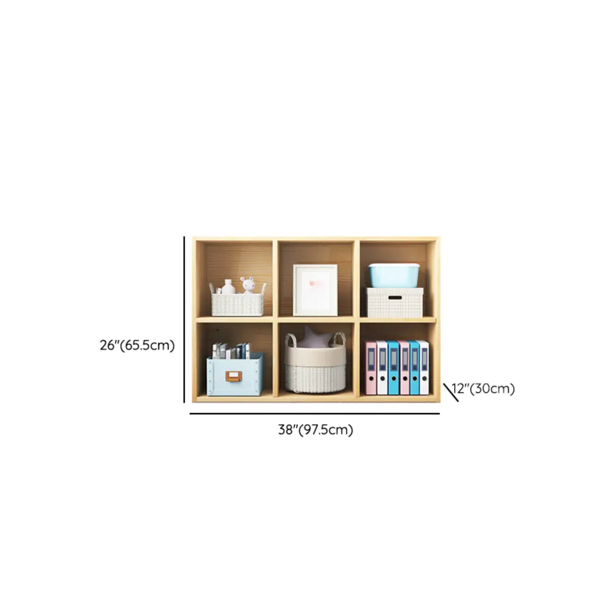 Simple Closed Back Cube Wood Storage Wide Bookcase Image - 23