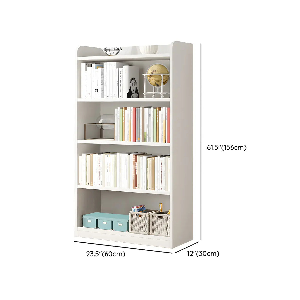 Simple Closed Back Small Wood Storage Bookcase White Image - 28