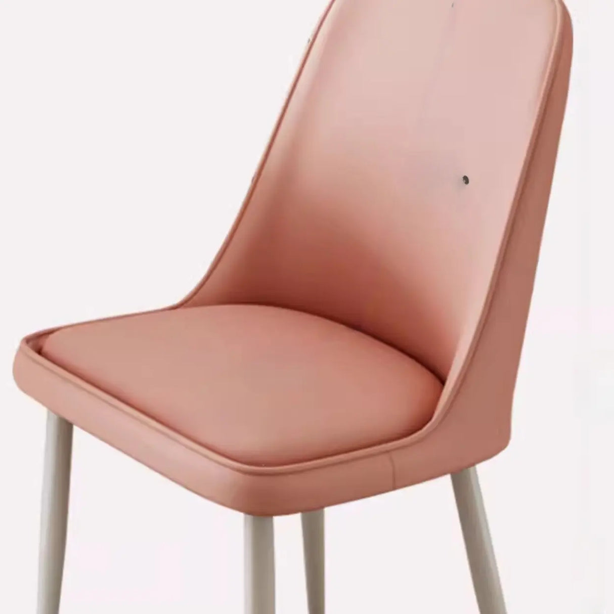 Simple Closed Back Solid Back Padded Upholstery Dining Chair Image - 8