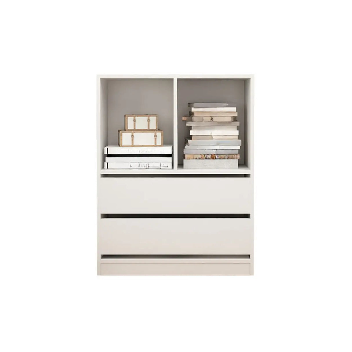 Simple Closed Back Wooden Rectangle Wide Bookcases Image - 11