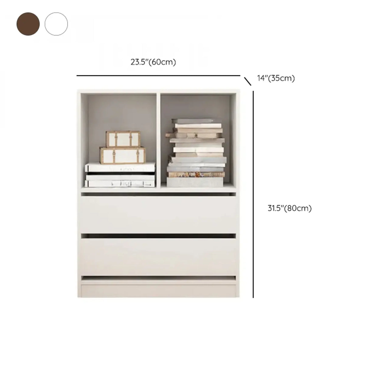 Simple Closed Back Wooden Rectangle Wide Bookcases