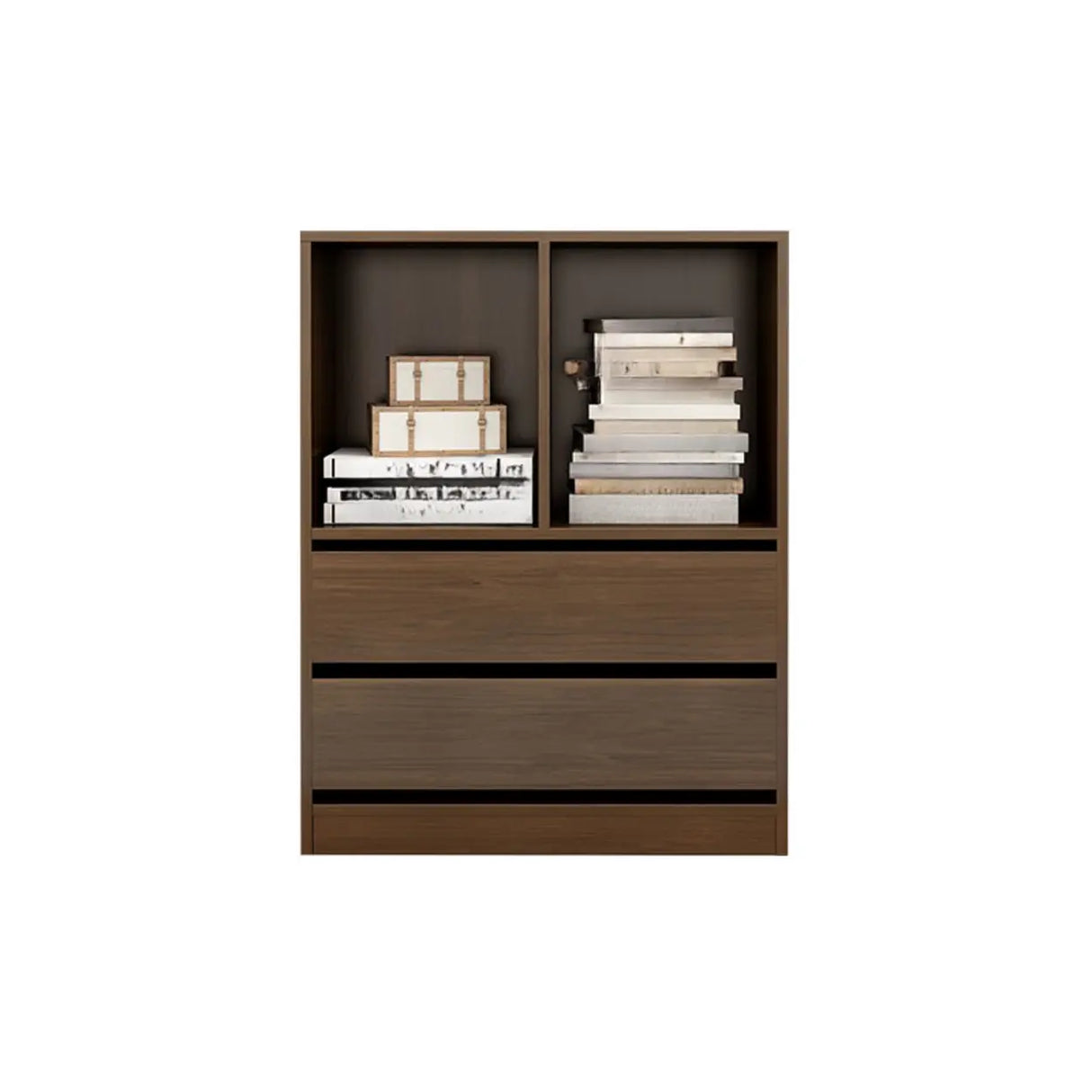 Simple Closed Back Wooden Rectangle Wide Bookcases Image - 2