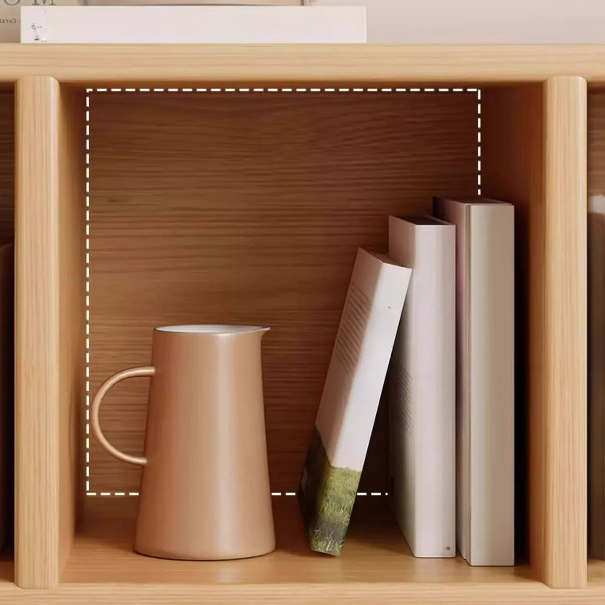 Simple Closed Reclaimed Wood Modular Cube Wide Bookcase Image - 12