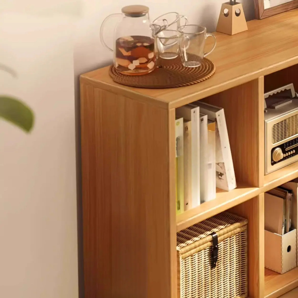 Simple Closed Reclaimed Wood Modular Cube Wide Bookcase Image - 16