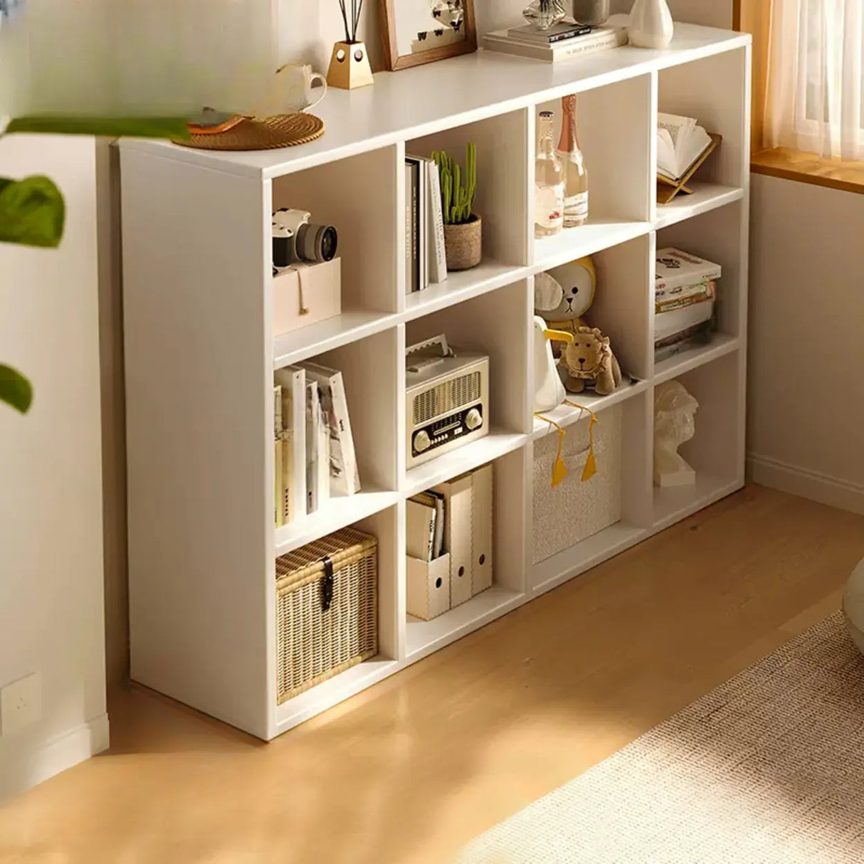 Simple Closed Reclaimed Wood Modular Cube Wide Bookcase Image - 17