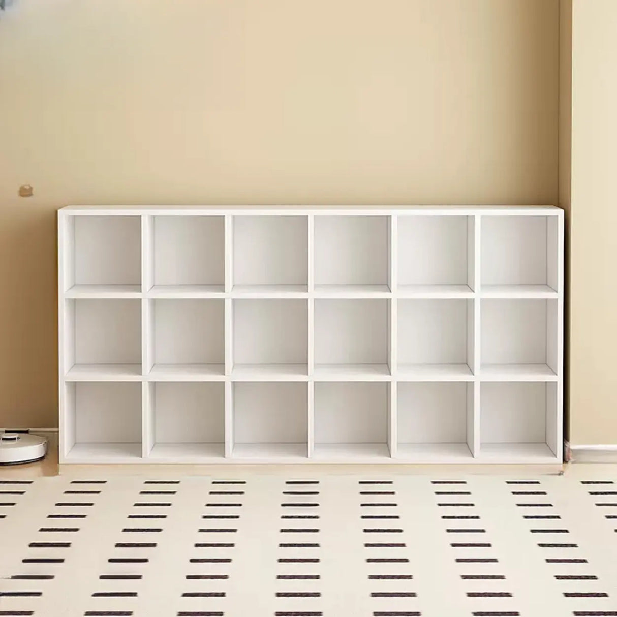 Simple Closed Reclaimed Wood Modular Cube Wide Bookcase Image - 2