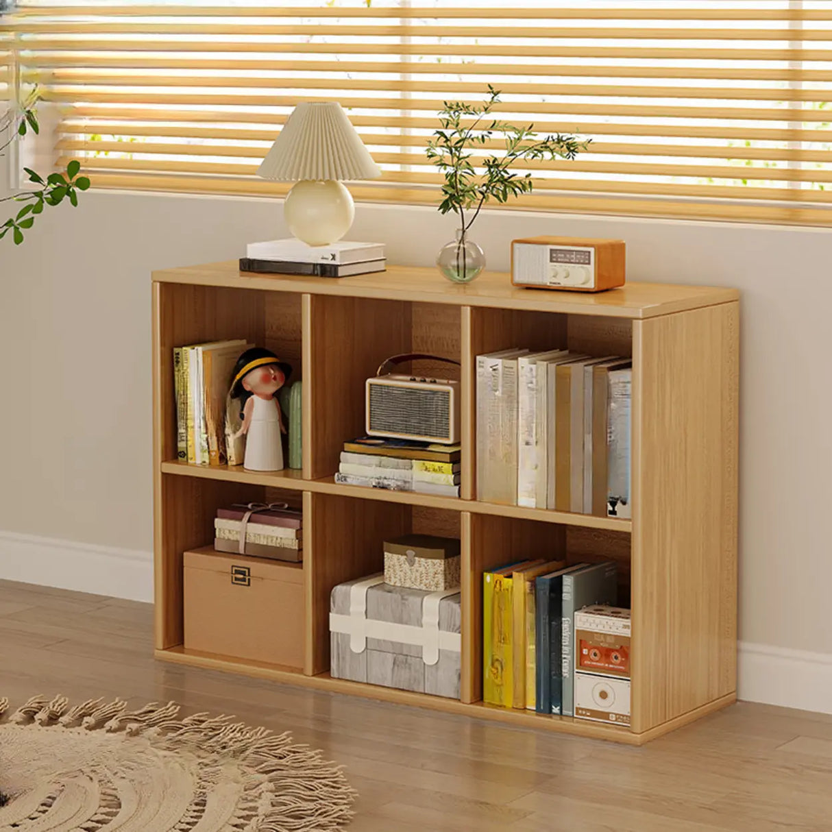 Simple Closed Reclaimed Wood Modular Cube Wide Bookcase Image - 27