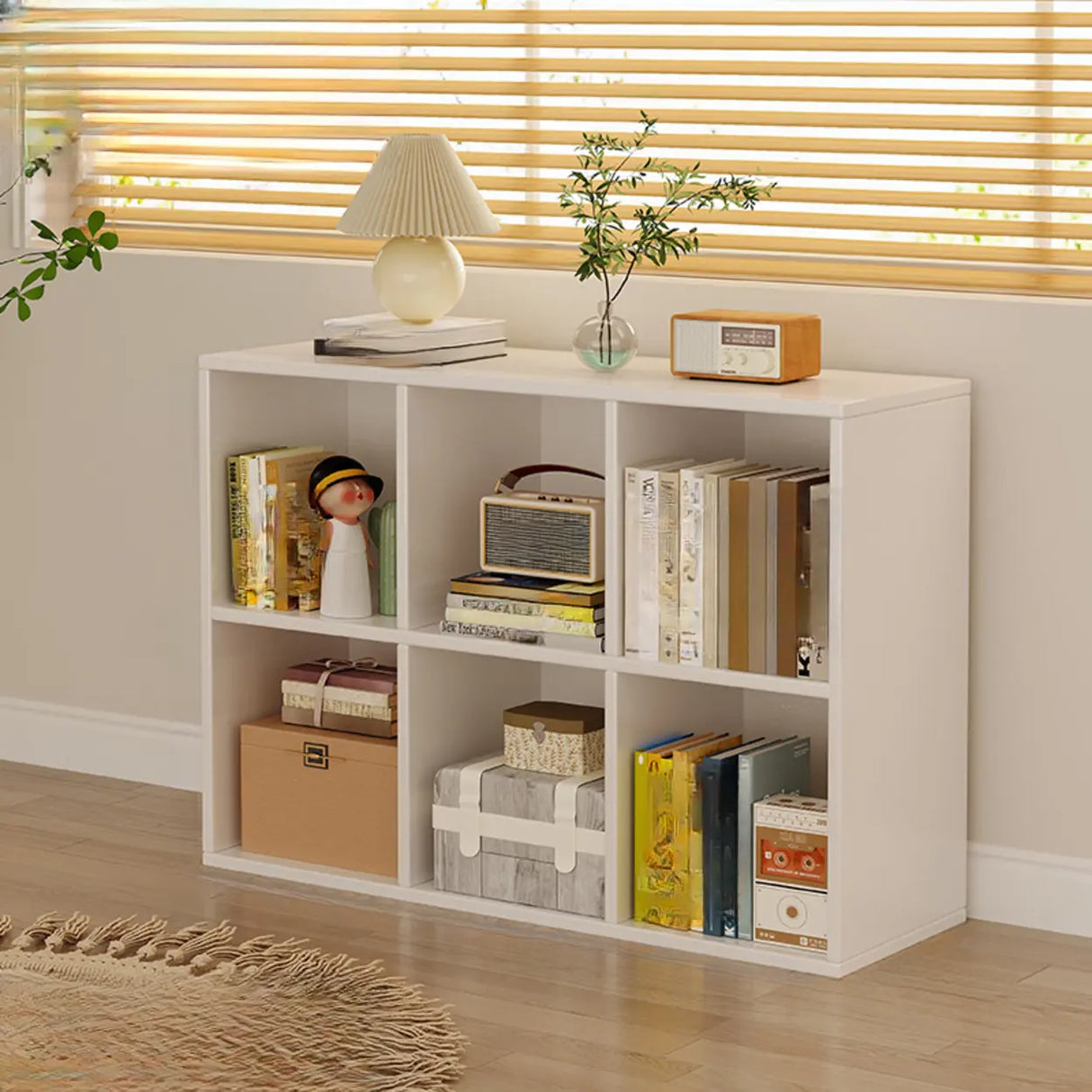 Simple Closed Reclaimed Wood Modular Cube Wide Bookcase Image - 28