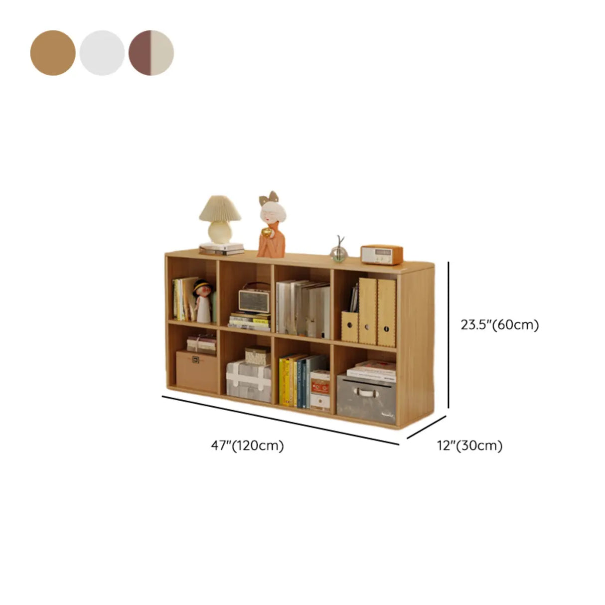 Simple Closed Reclaimed Wood Modular Cube Wide Bookcase Image - 34