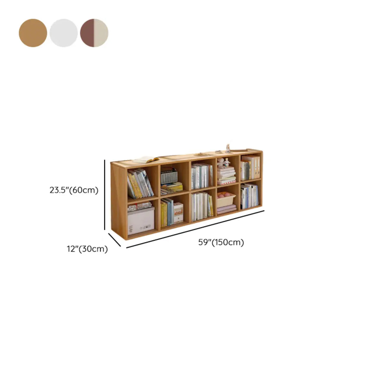 Simple Closed Reclaimed Wood Modular Cube Wide Bookcase Image - 35
