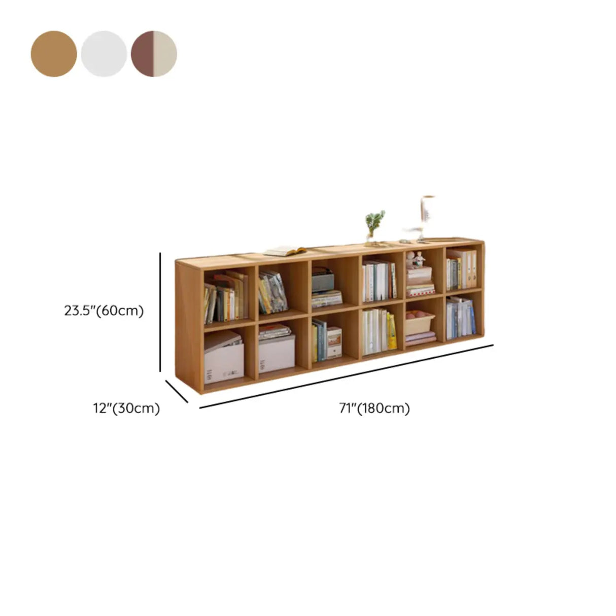 Simple Closed Reclaimed Wood Modular Cube Wide Bookcase Image - 36