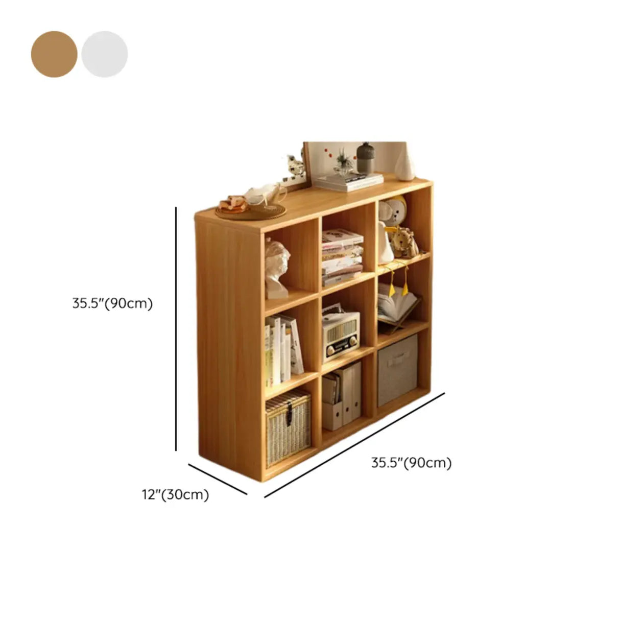 Simple Closed Reclaimed Wood Modular Cube Wide Bookcase Image - 37