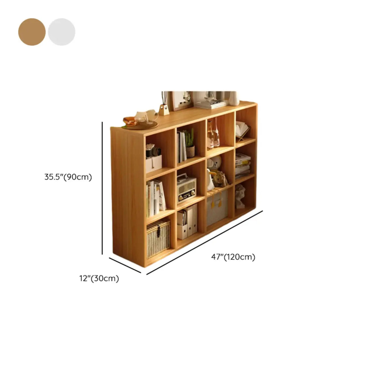 Simple Closed Reclaimed Wood Modular Cube Wide Bookcase Image - 38
