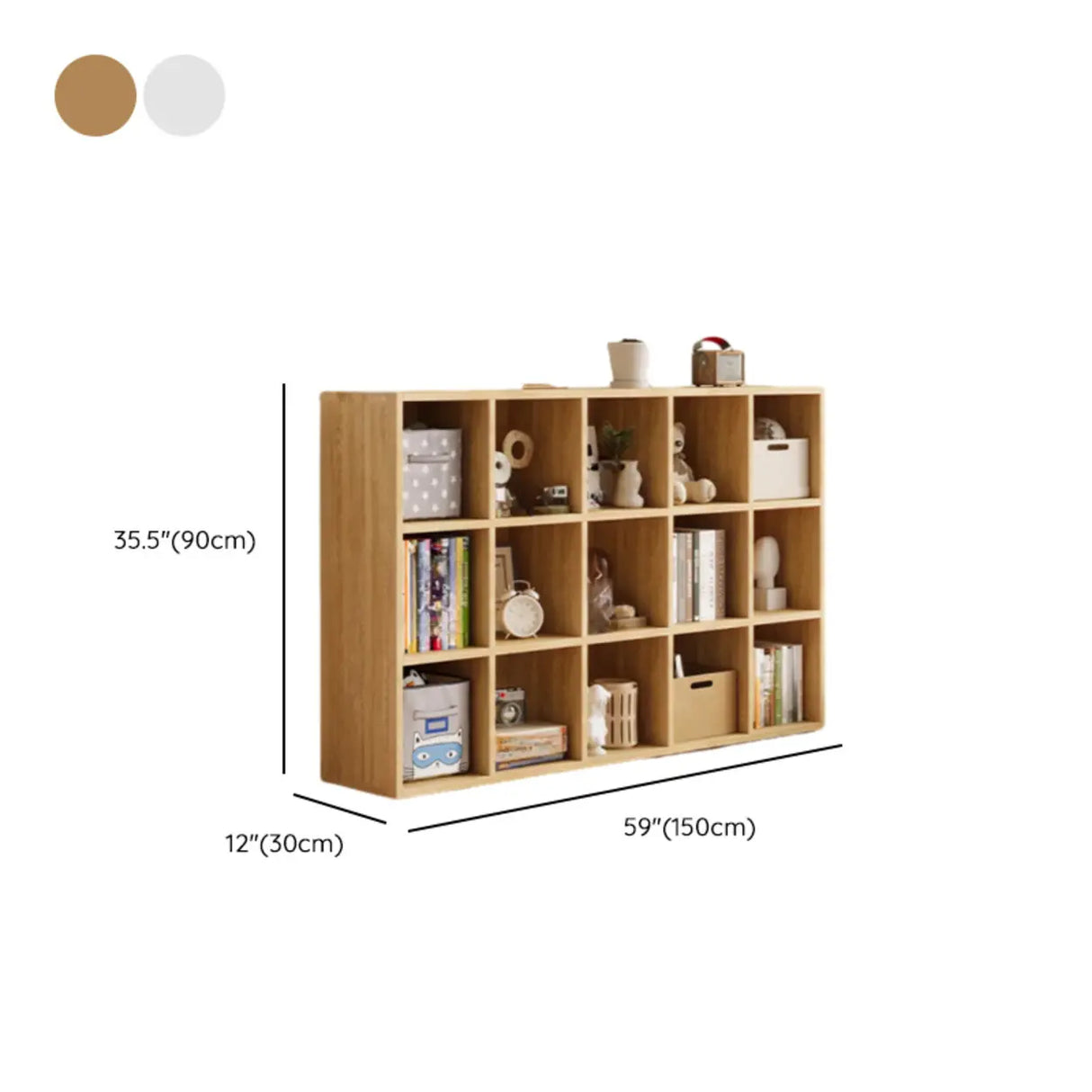 Simple Closed Reclaimed Wood Modular Cube Wide Bookcase Image - 39