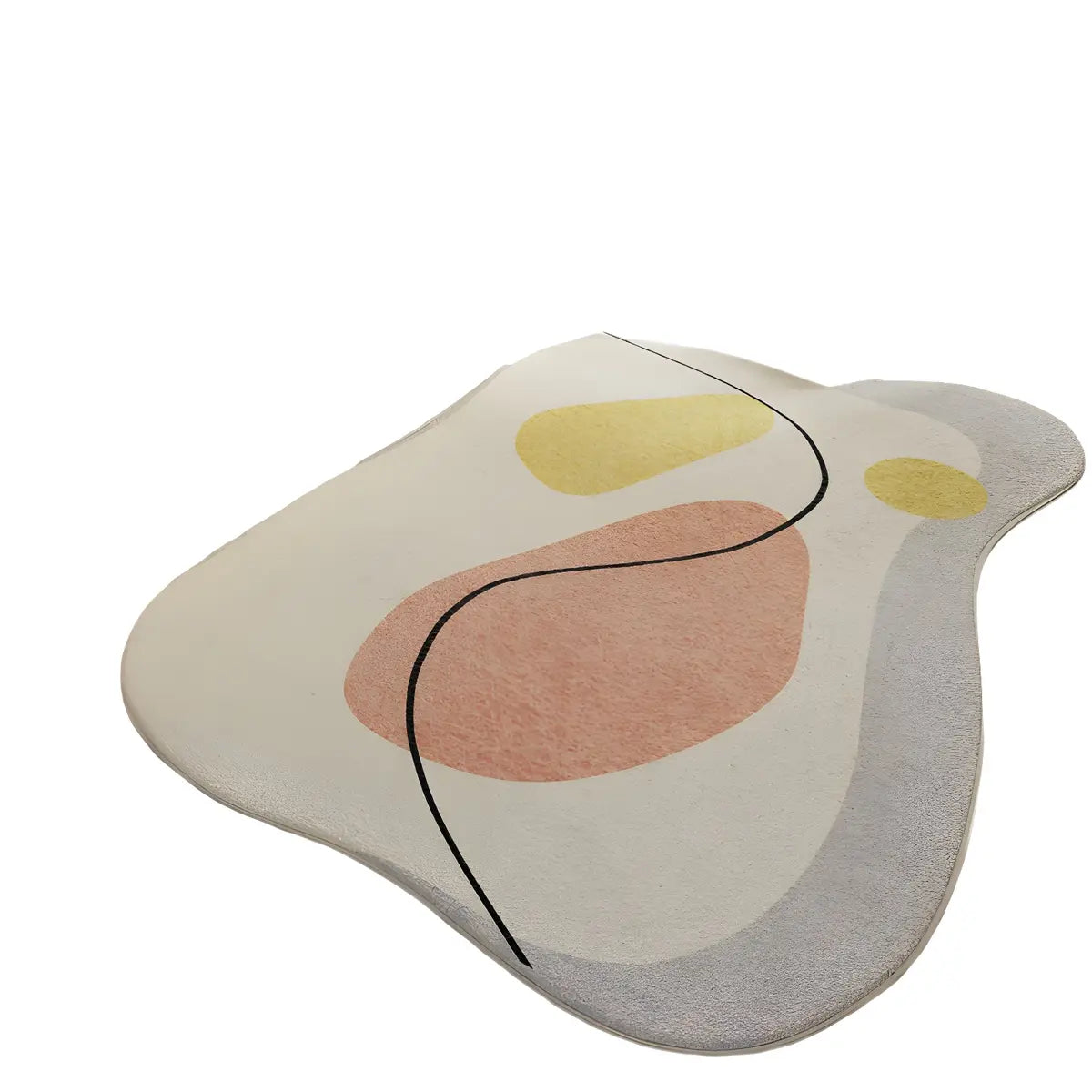 Simple Cloud-Shaped Abstract Cotton Cream Area Rug Image - 5