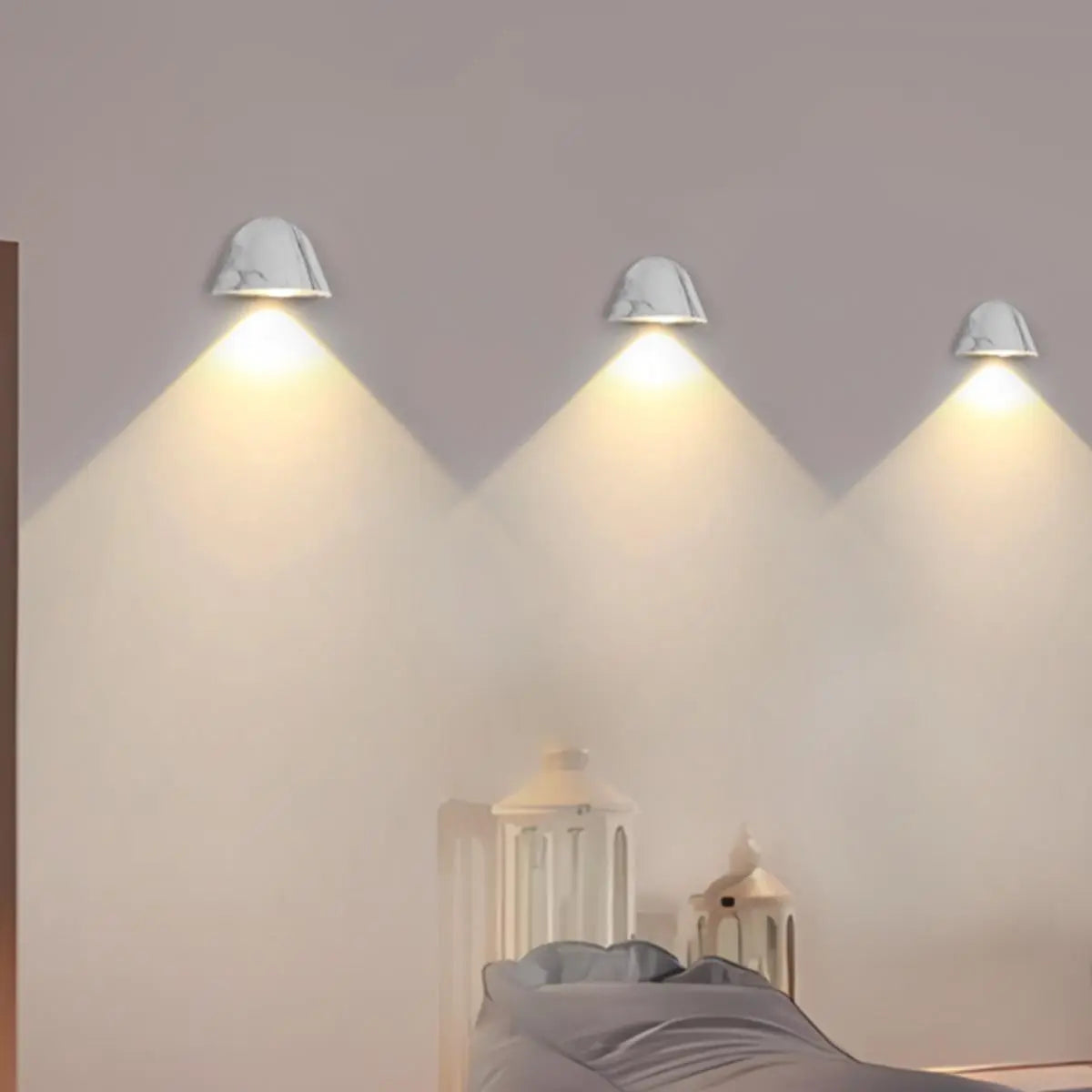 Simple Cone Metal Dimmable LED Small Wall Light Black Image - 4