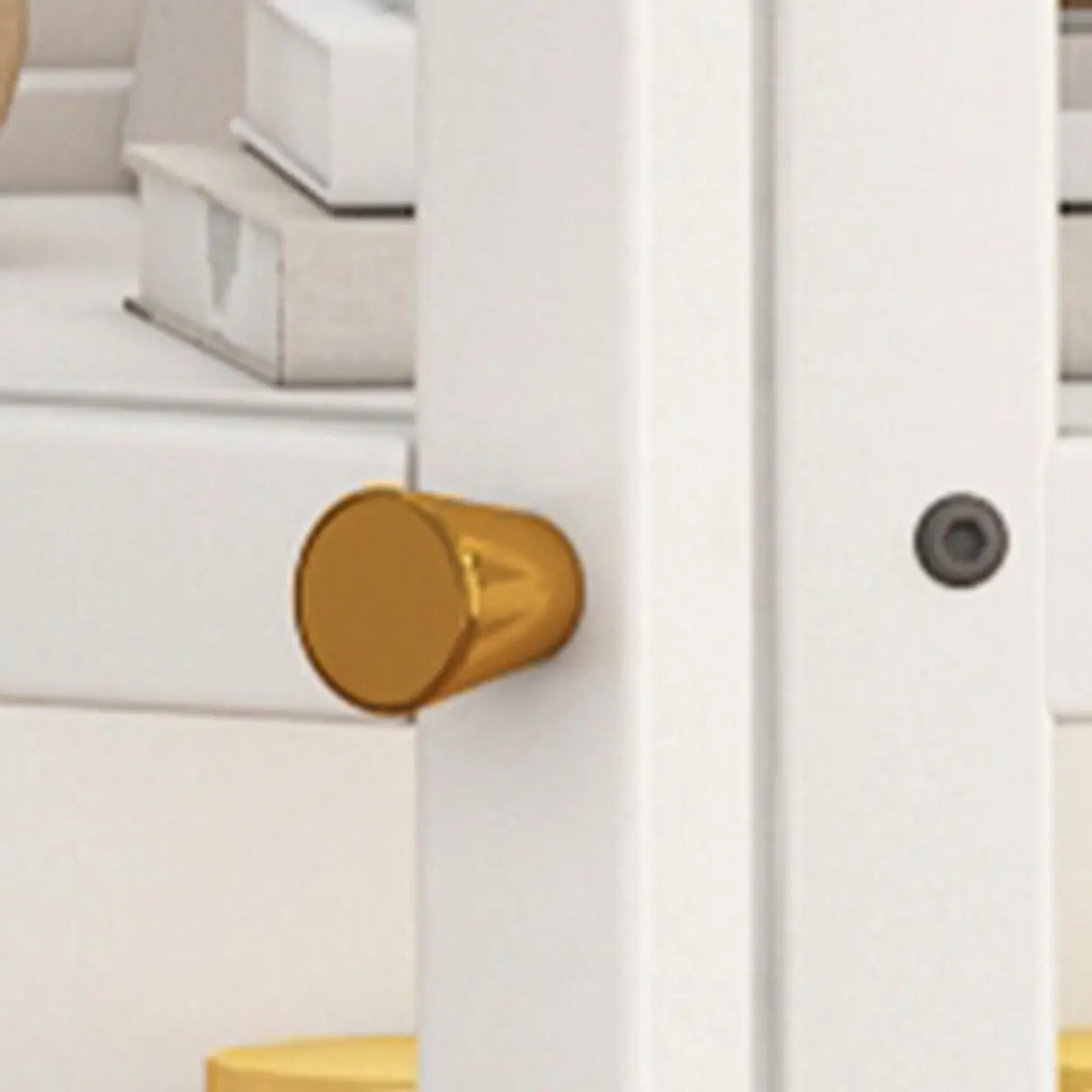 Simple Corner Glass Door White Narrow Display Bookcase Image - 6