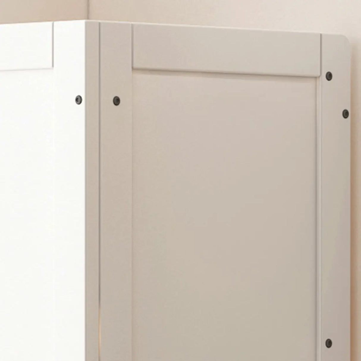 Simple Corner Glass Door White Narrow Display Bookcase Image - 9