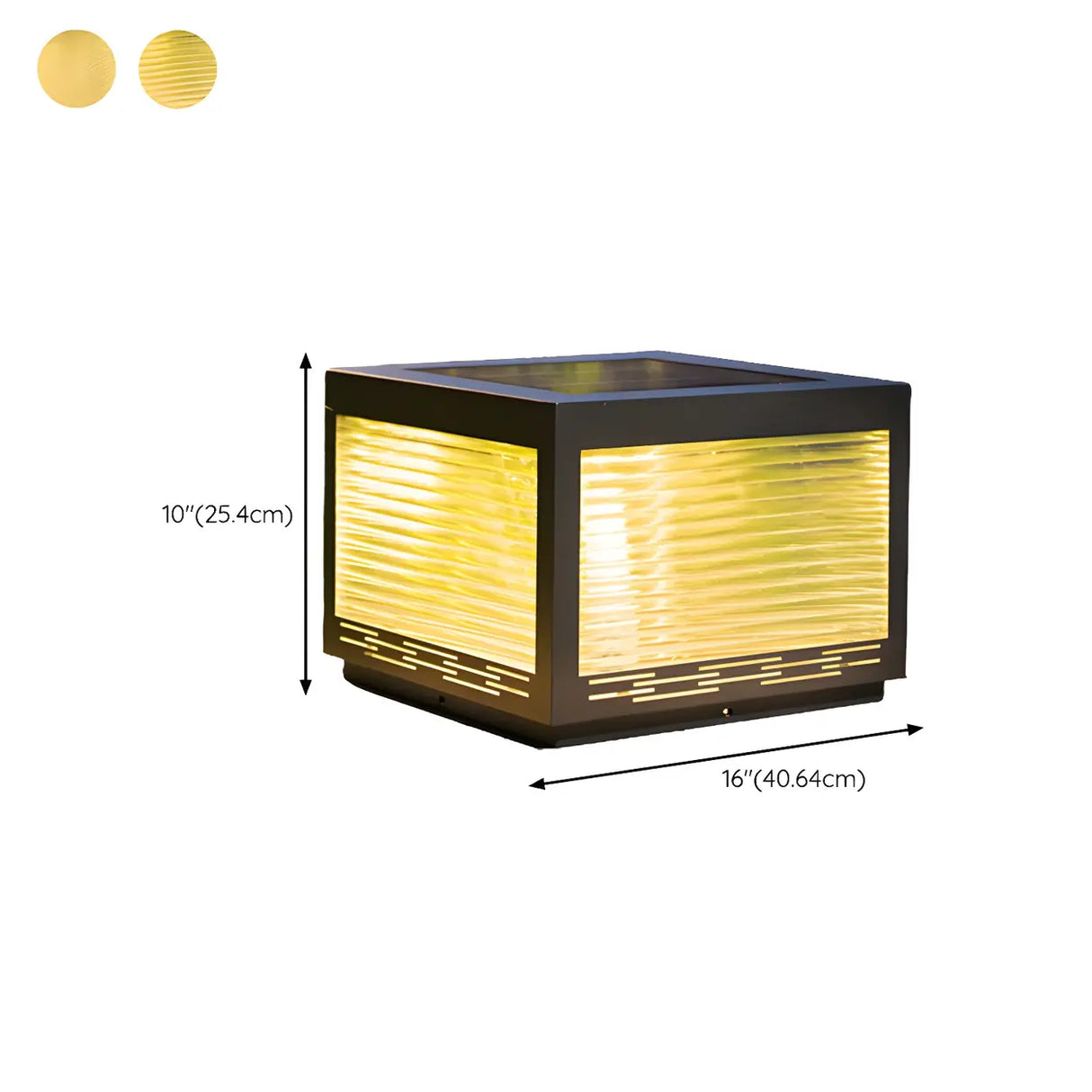 Simple Cube Metal Solar Lantern Outdoor Table Lamp Image - 14