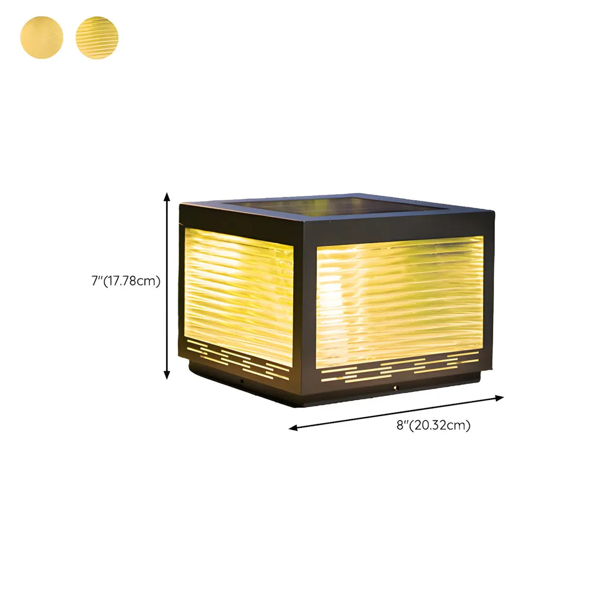 Simple Cube Metal Solar Lantern Outdoor Table Lamp Image - 17