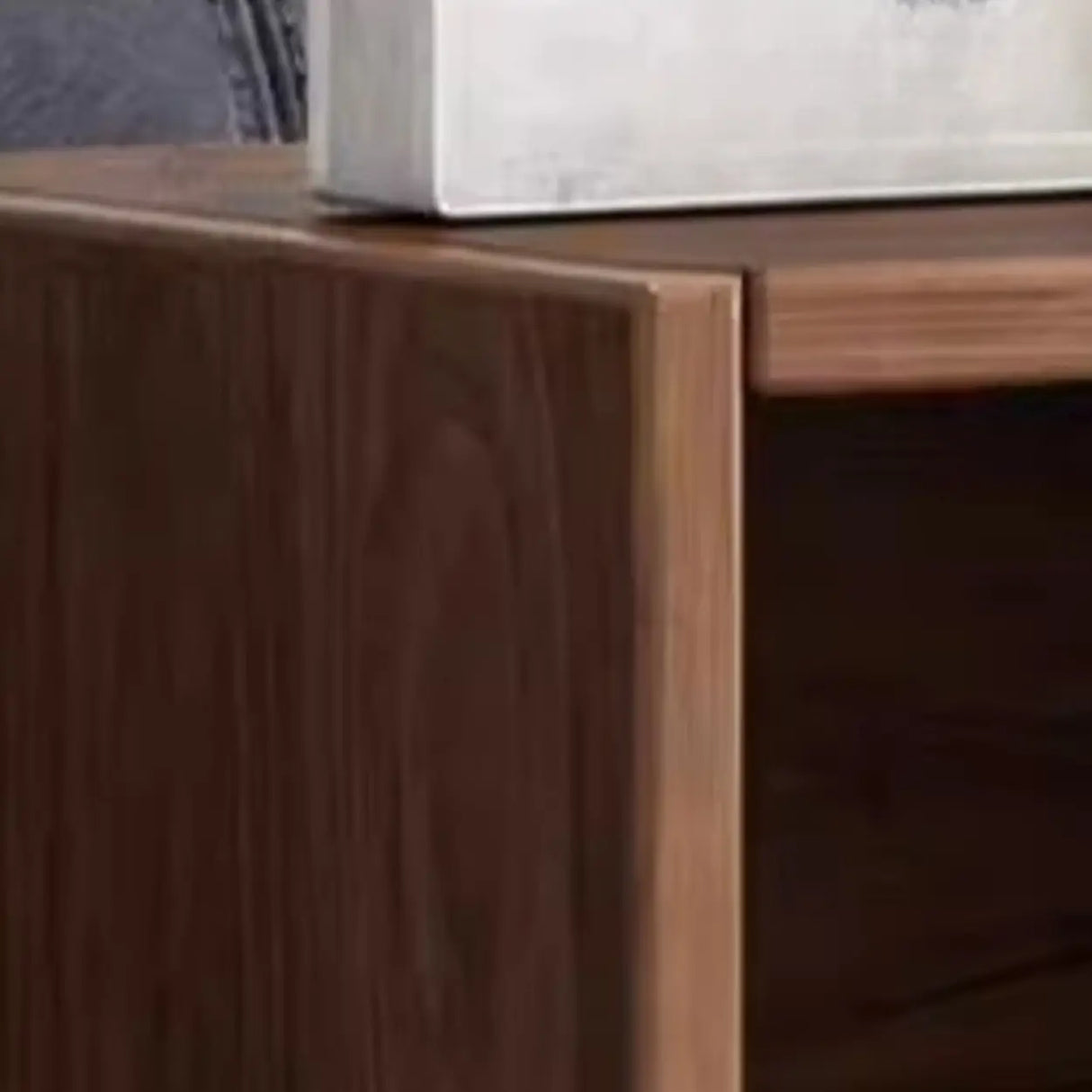 Simple Cube Solid Wood Brown Closed Short Bookcase Image - 3