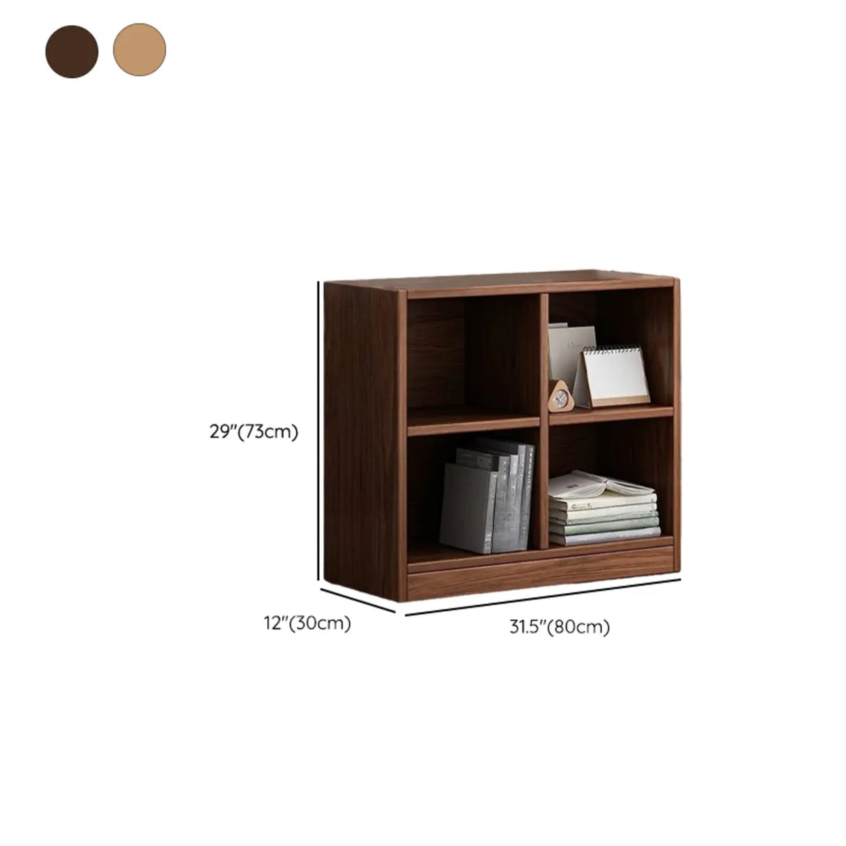 Simple Cube Solid Wood Brown Closed Short Bookcase Image - 30