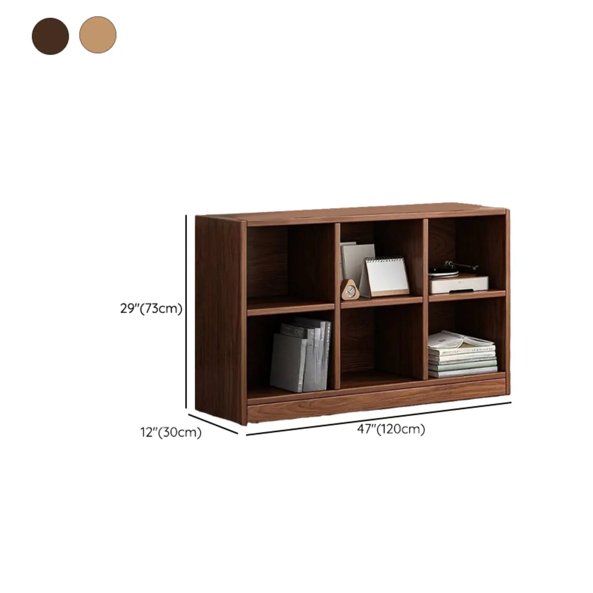 Simple Cube Solid Wood Brown Closed Short Bookcase Image - 32