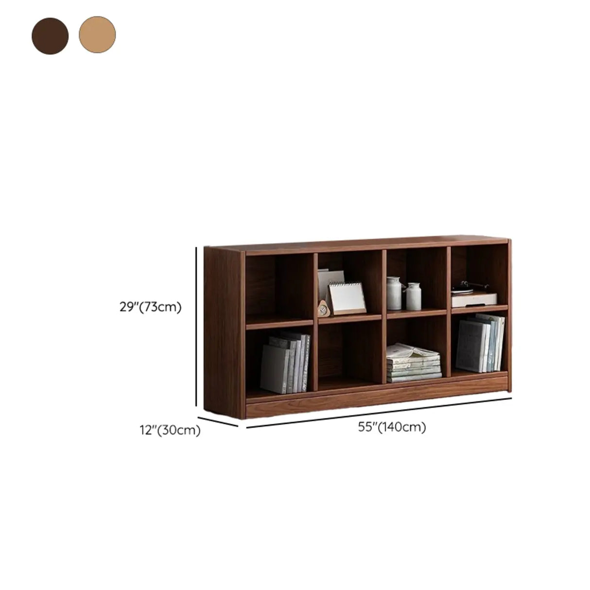Simple Cube Solid Wood Brown Closed Short Bookcase Image - 33