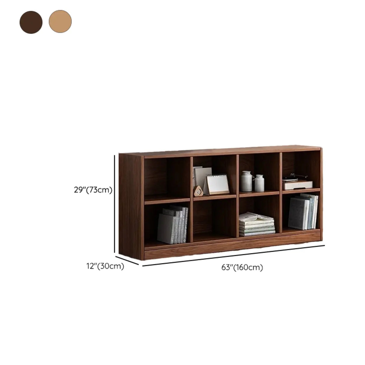 Simple Cube Solid Wood Brown Closed Short Bookcase Image - 34