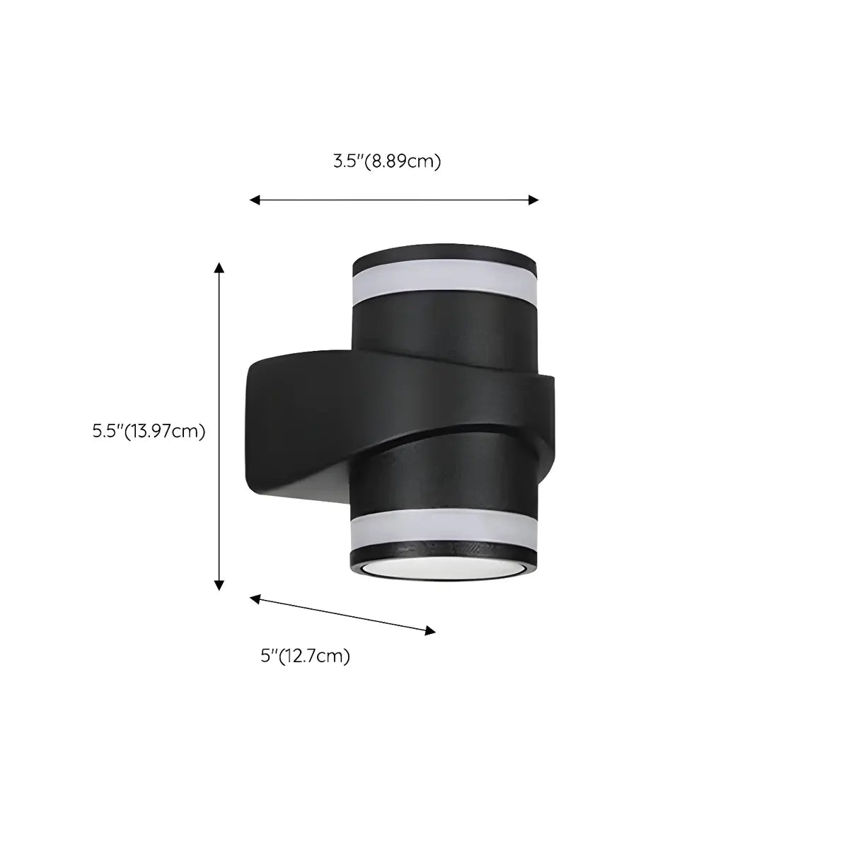 Simple Cylinder Aluminum LED Outdoor Wall Light Black Image - 9