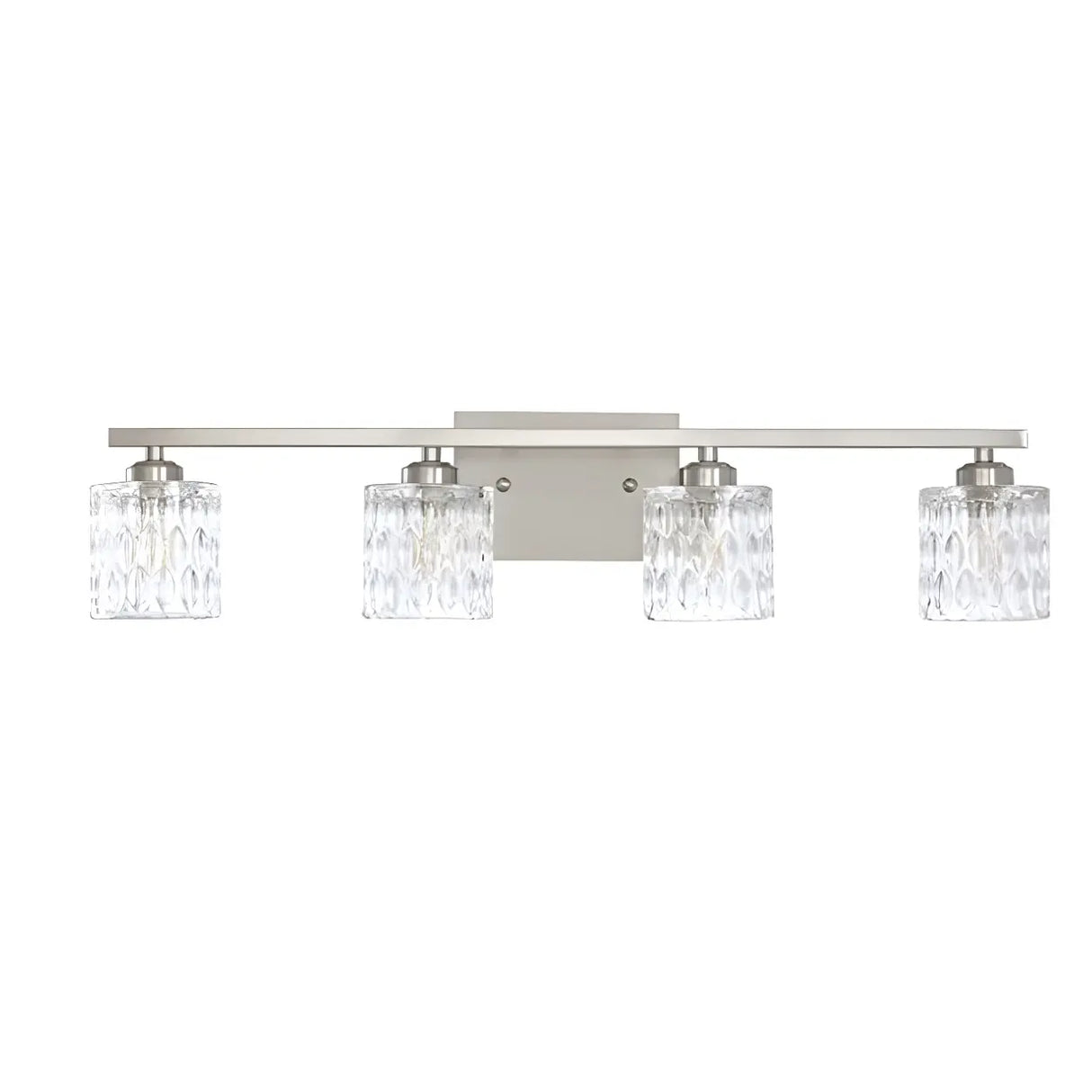 Simple Cylinder Glass Brushed Nickel Wall Vanity Light Image - 6