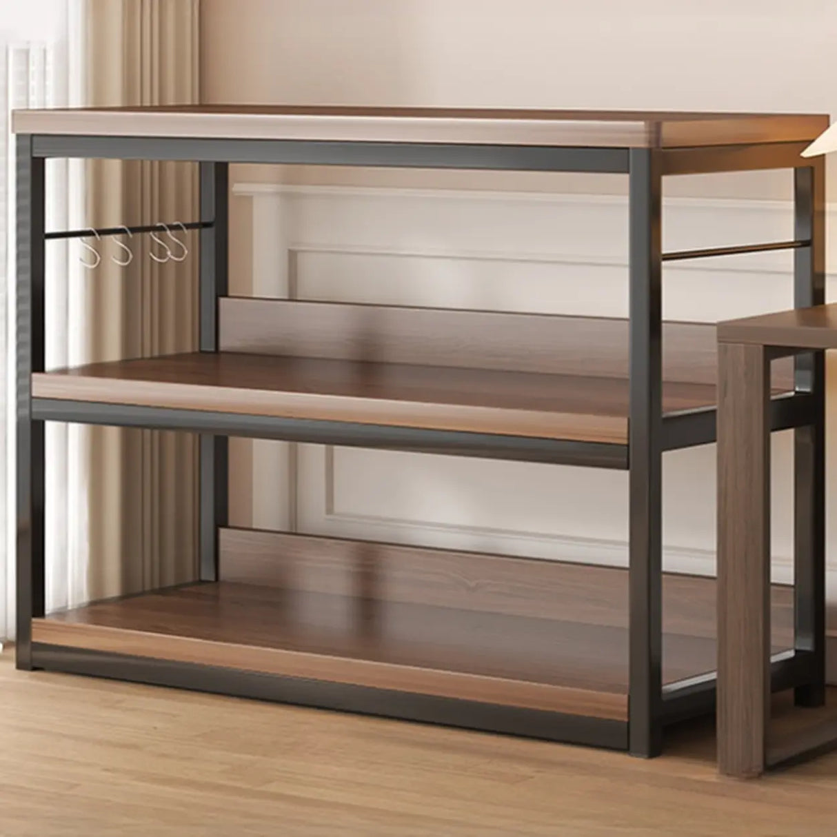 Simple Dark Finish Steel Open Back Vertical Bookshelf Image - 20