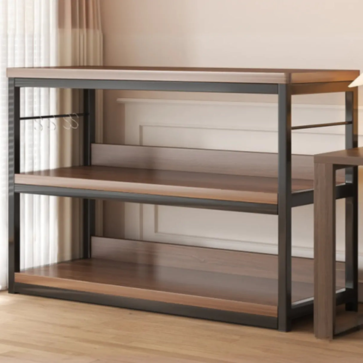 Simple Dark Finish Steel Open Back Vertical Bookshelf Image - 21