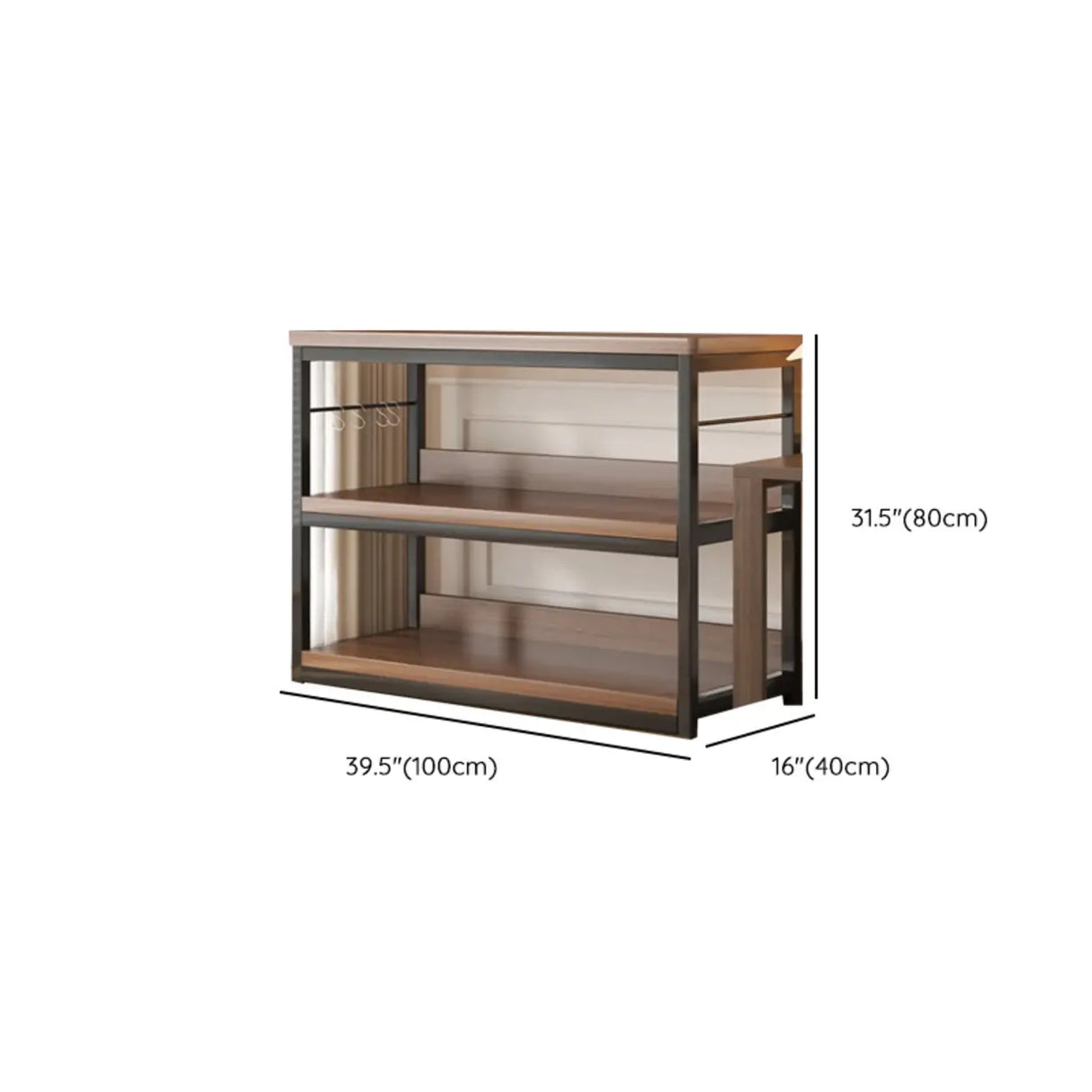 Simple Dark Finish Steel Open Back Vertical Bookshelf Image - 29