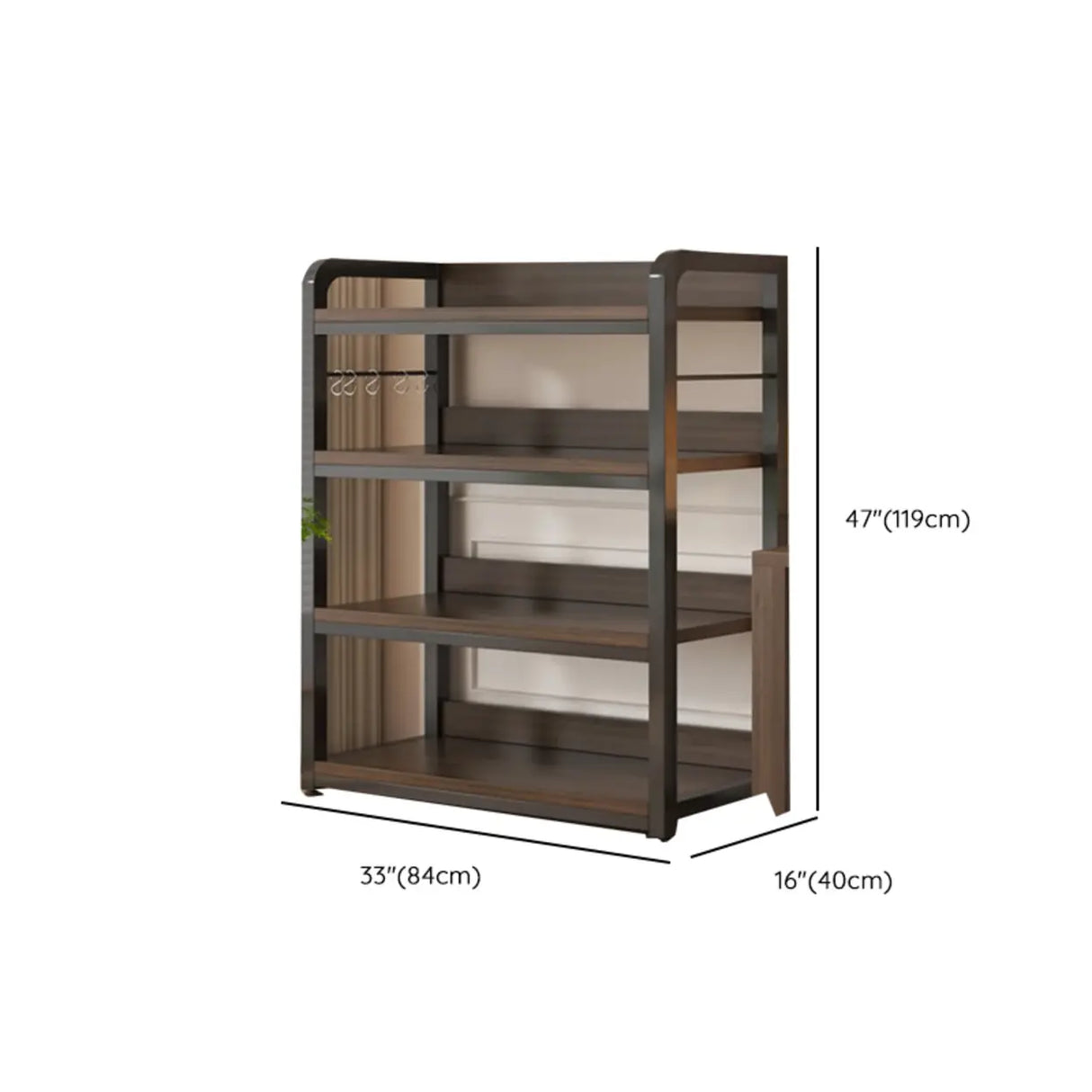 Simple Dark Finish Steel Open Back Vertical Bookshelf Image - 41