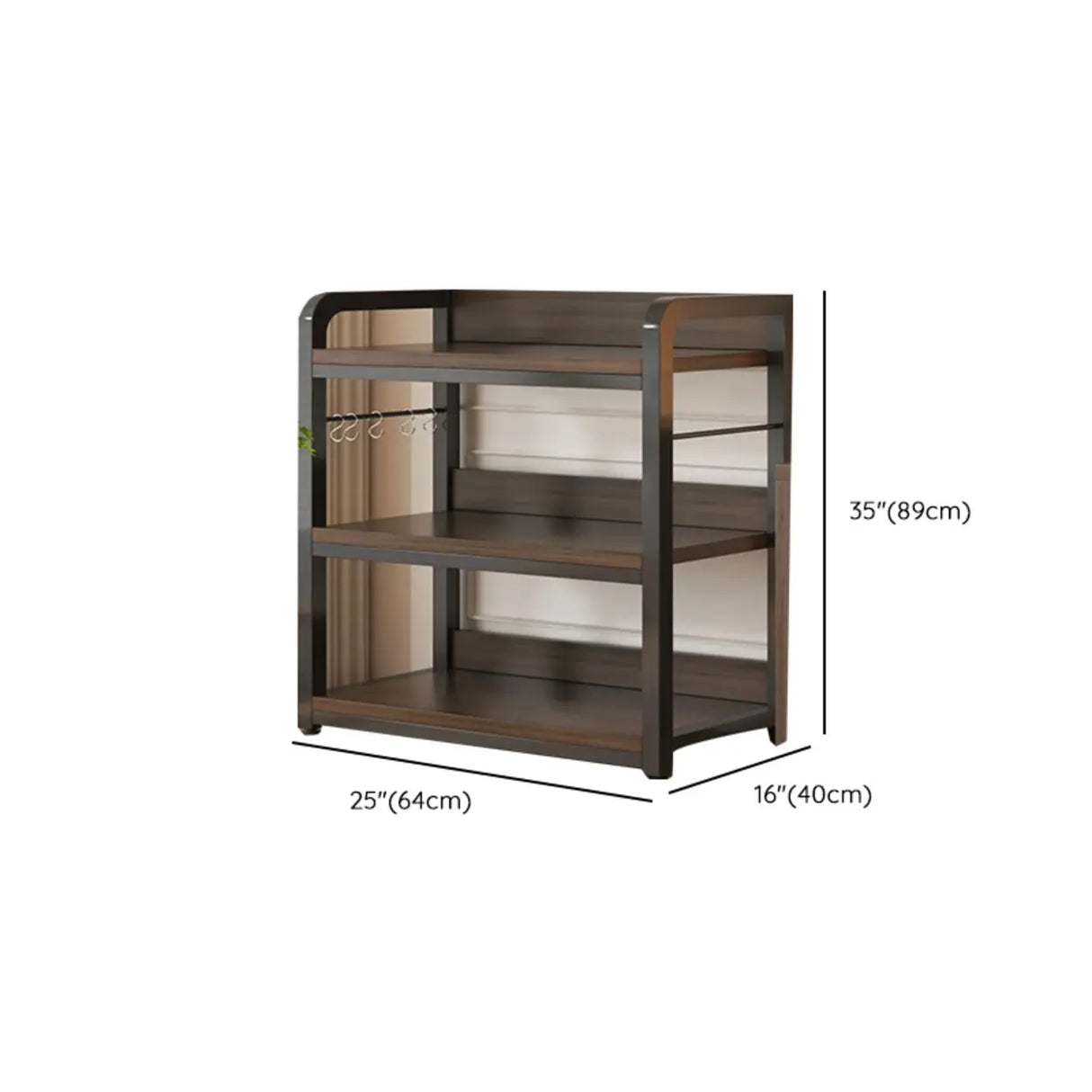 Simple Dark Finish Steel Open Back Vertical Bookshelf Image - 44