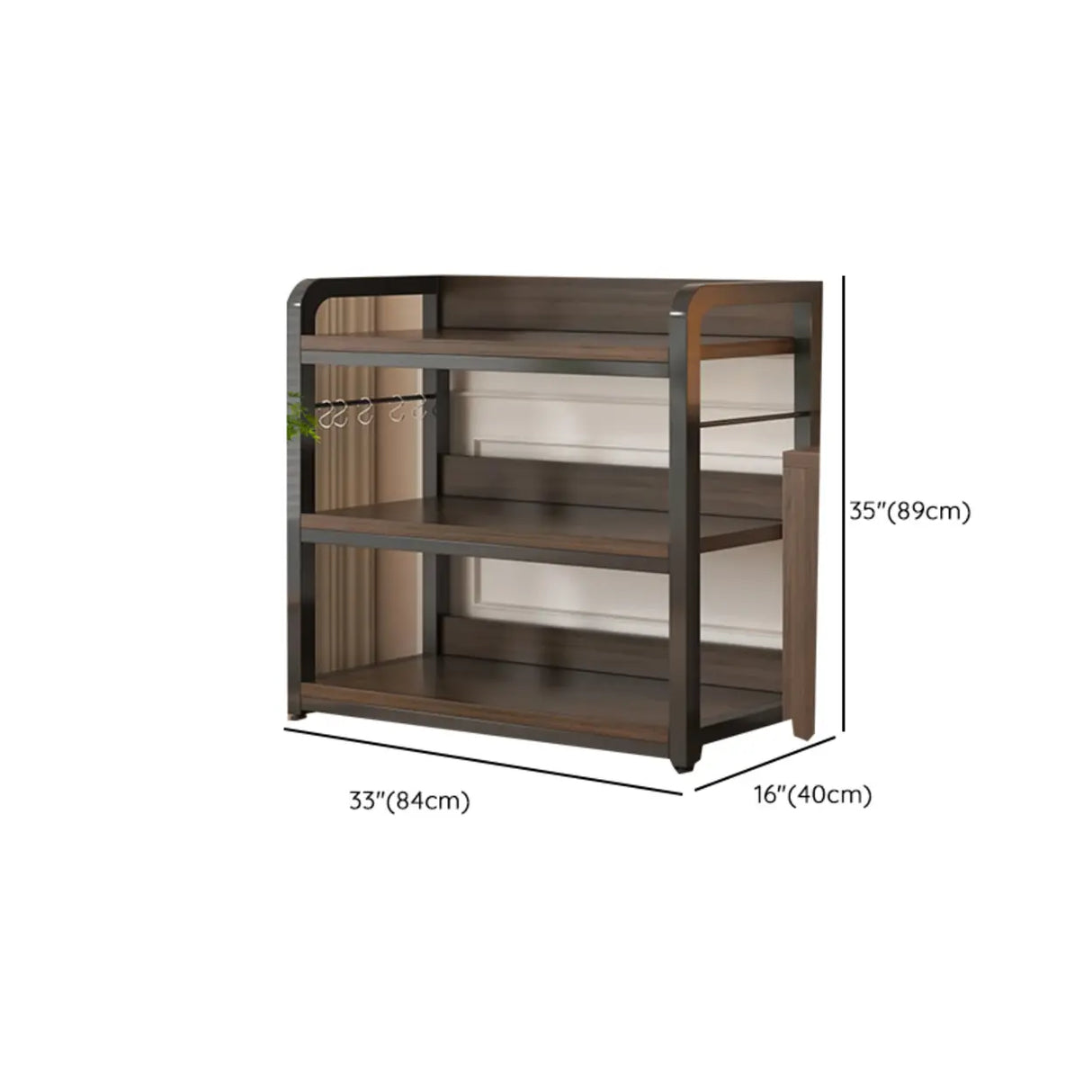 Simple Dark Finish Steel Open Back Vertical Bookshelf Image - 45