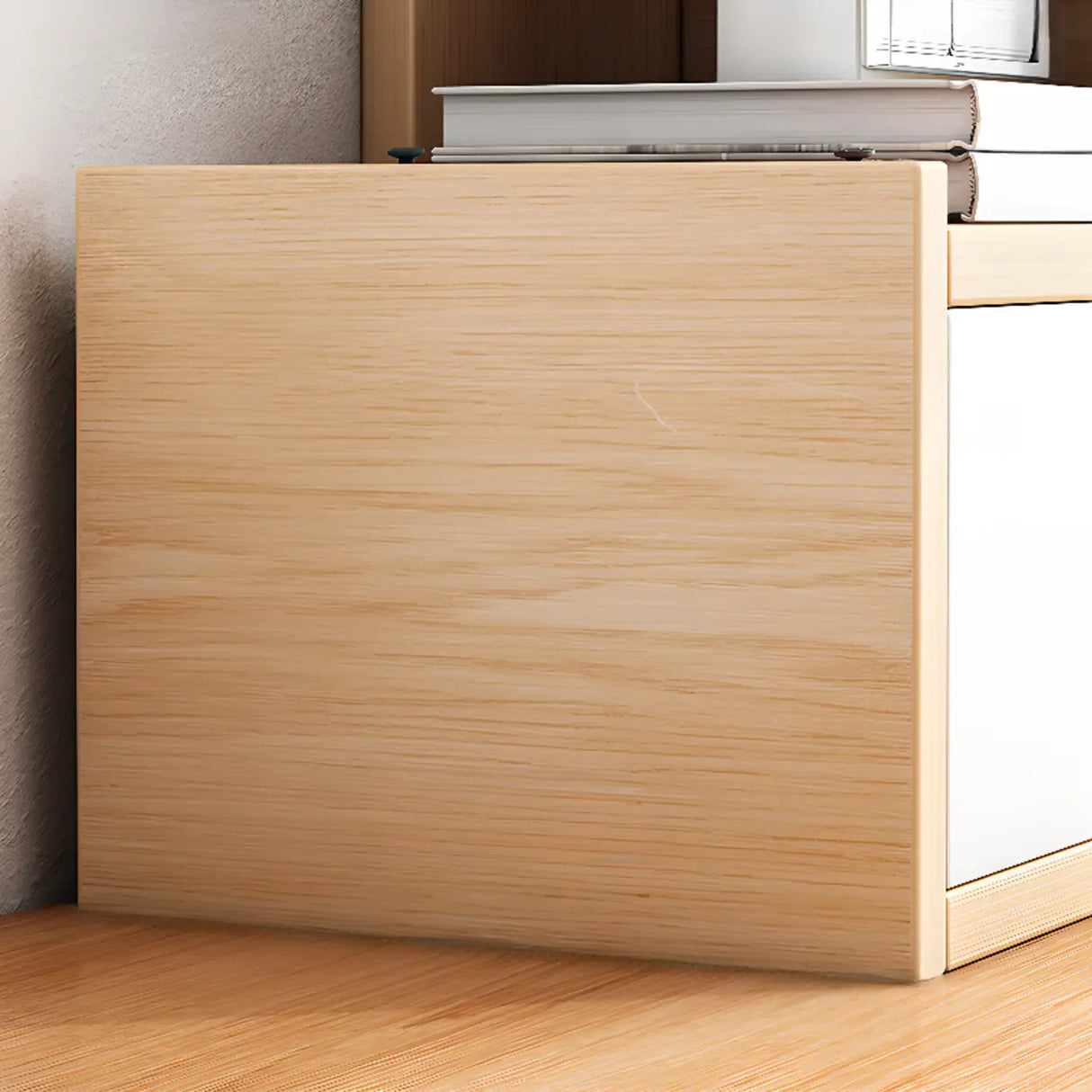 Simple Desktop Wood Open Shelves Zigzag Bookcase Brown Image - 6