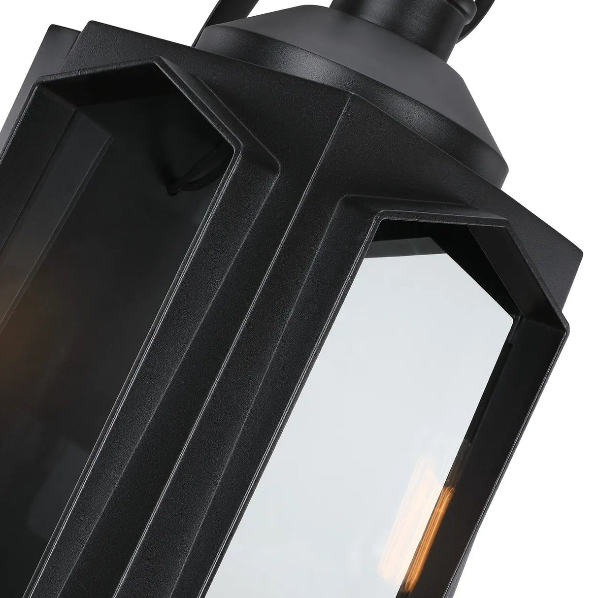 Simple Durable Black Aluminum Lantern Outdoor Wall Light Image - 7