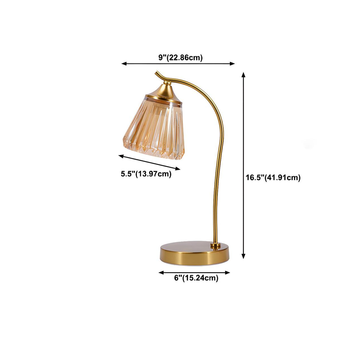 Simple Elegant Gold Flower Glass Shade Decor Table Lamp