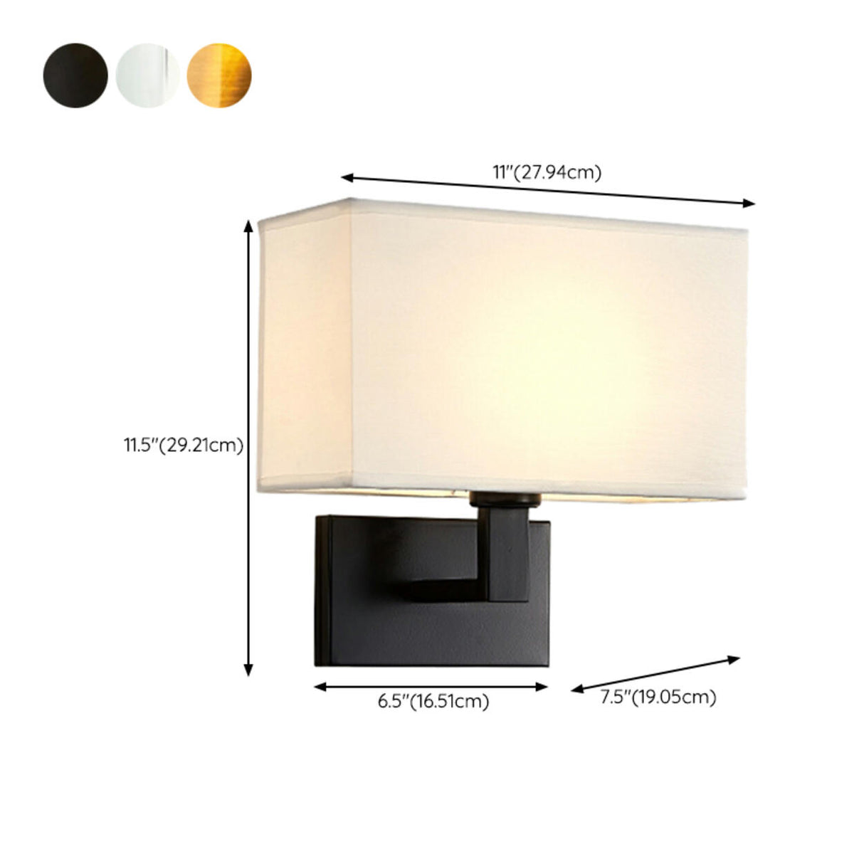 Simple Fabric Shade Geometric Bedroom Wall Sconce