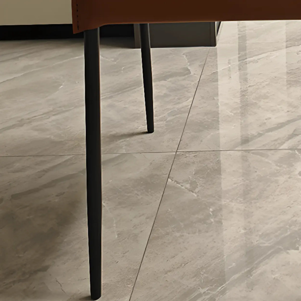 Simple Faux Leather Low Back Armless Dining Chairs Image - 15