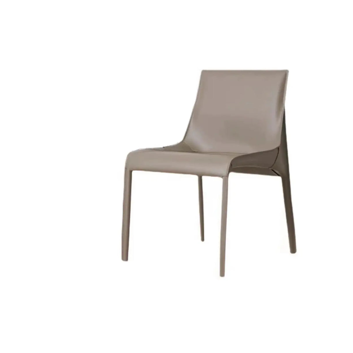 Simple Faux Leather Low Back Armless Dining Chairs Image - 6