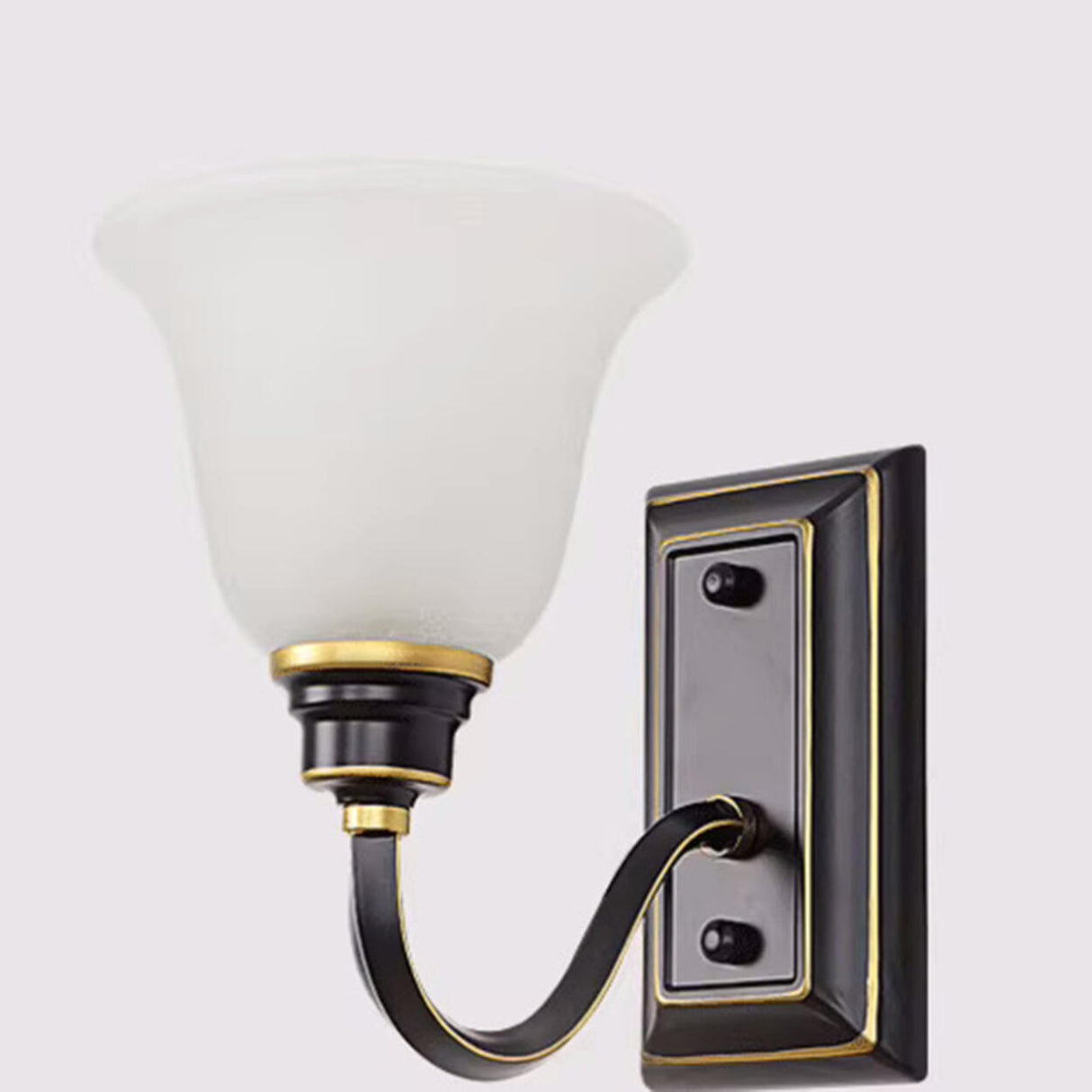 Simple Frosted Bell Glass Bronze Vanity Sconce Light Image - 12
